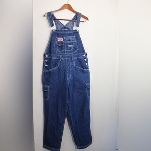 Vintage Revolt Bib Overalls Denim Blue 90s Garden Homestead Carpenter Women’s 14